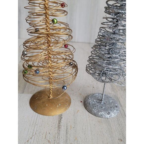 Golden wire sliver glitter tree star home decor Xmas set - Picture 7 of 9